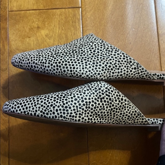 Madewell Remi Calf Hair Mules Size 7 Animal Print Leopard Slip On Pointed Toe - Picture 3 of 7